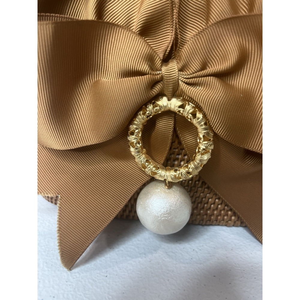 Lisi Lerch Woven Straw Purse Pearl EUC - Picture 3 of 16